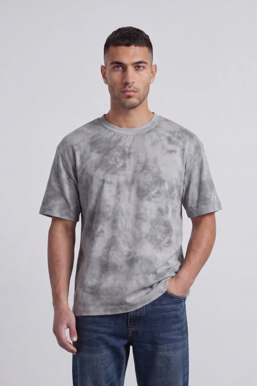 Men’s Tomato Store Cloud Wash T-Shirt Crafted With Crew Neck Drop Shoulder Relaxed Street Fit - Image 5
