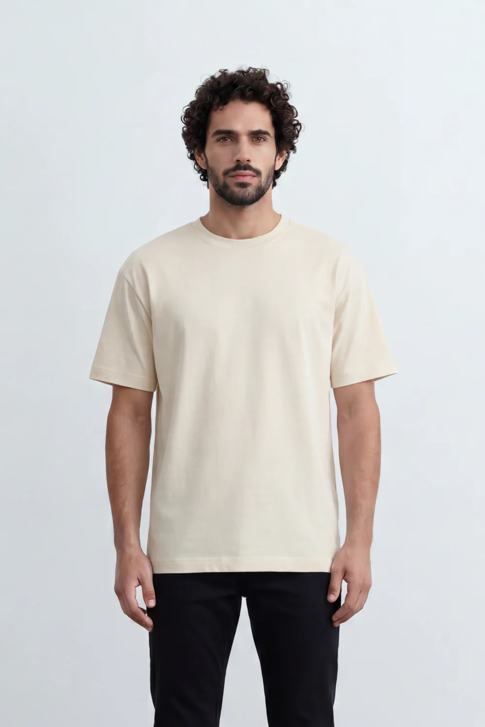 Men’s Tomato Store Debris Splash Back Print T-Shirt Texture Solid Dyed Surface Front Minimal Finish Large Back Typography Relaxed Fit - Image 5