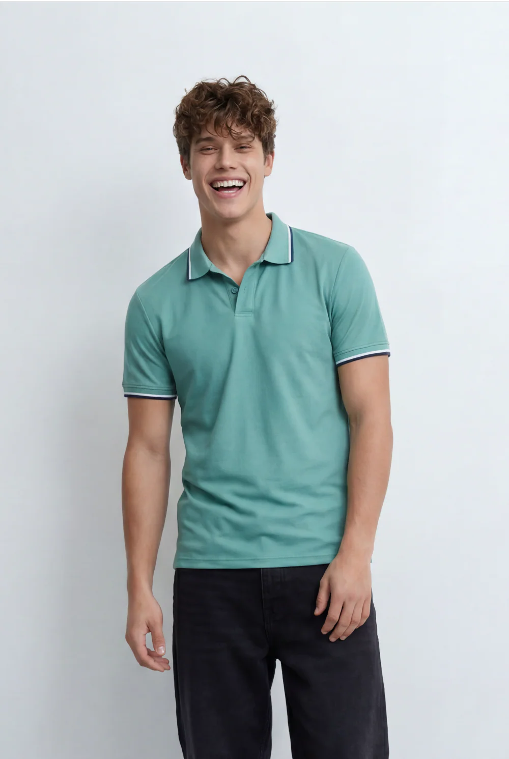 Men’s Tomato Store Delivers Contrast Tipping Details Collar And Sleeves T-Shirt - Image 5