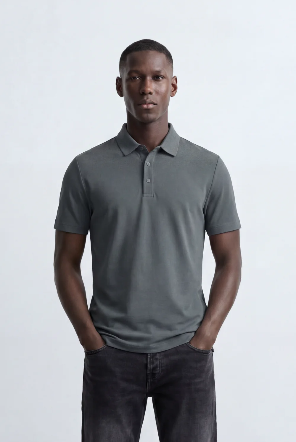 Men’s Tomato Store Essential Pique Polo Clean Solid Design Structured Collar T-Shirt - Image 13