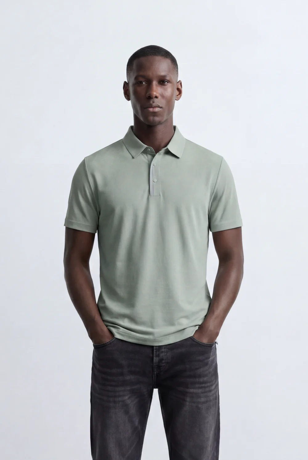 Men’s Tomato Store Essential Pique Polo Clean Solid Design Structured Collar T-Shirt - Image 17