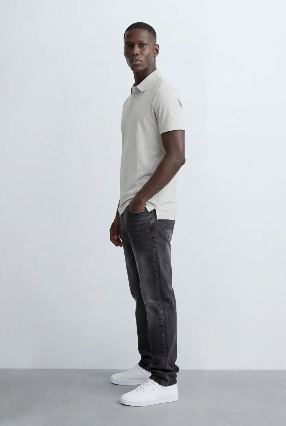 Men’s Tomato Store Essential Pique Polo Clean Solid Design Structured Collar T-Shirt - Image 4