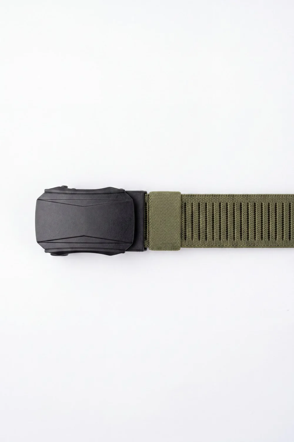 Men’s Tomato Store Faceted Buckle Web Belt With Stretch Woven Strap Push Lock Closure - Image 15