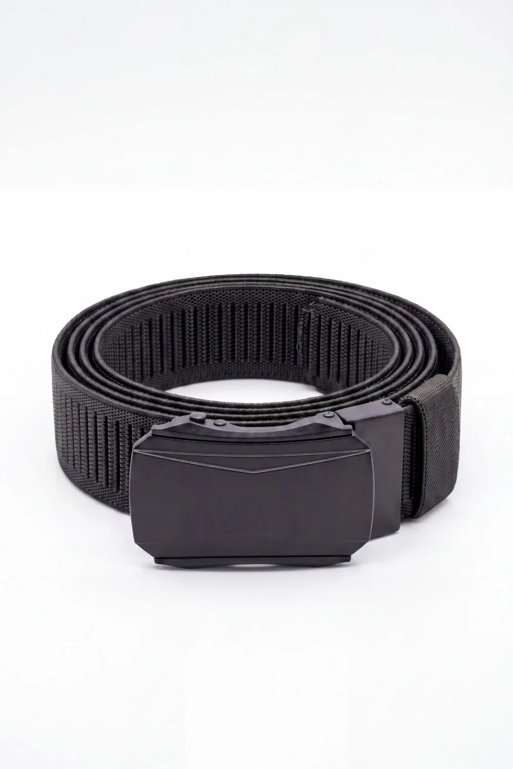Men’s Tomato Store Faceted Buckle Web Belt With Stretch Woven Strap Push Lock Closure - Image 4