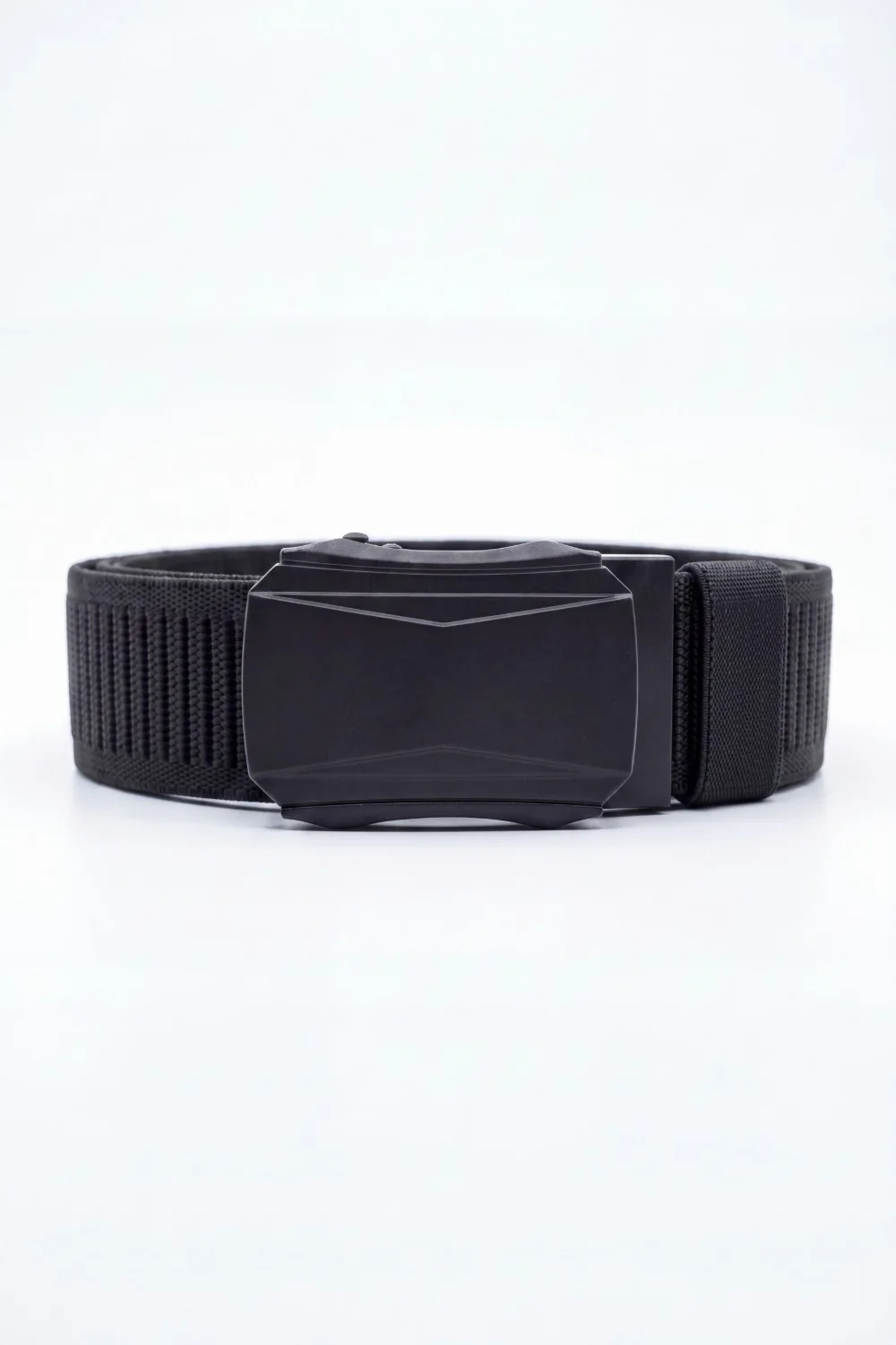 Men’s Tomato Store Faceted Buckle Web Belt With Stretch Woven Strap Push Lock Closure - Image 5