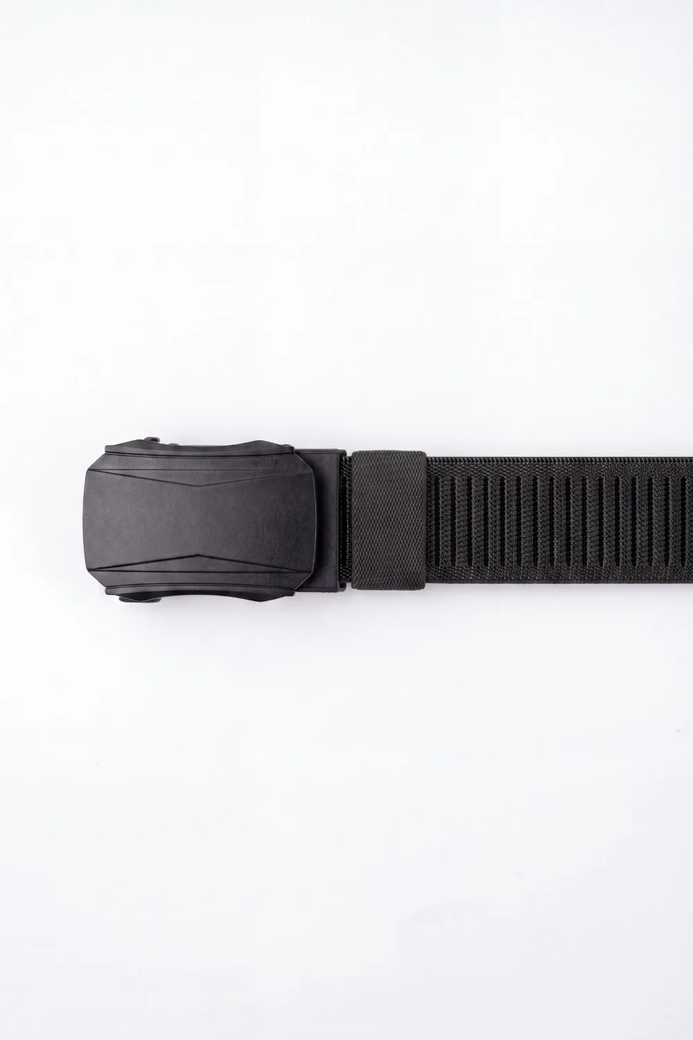 Men’s Tomato Store Faceted Buckle Web Belt With Stretch Woven Strap Push Lock Closure - Image 6