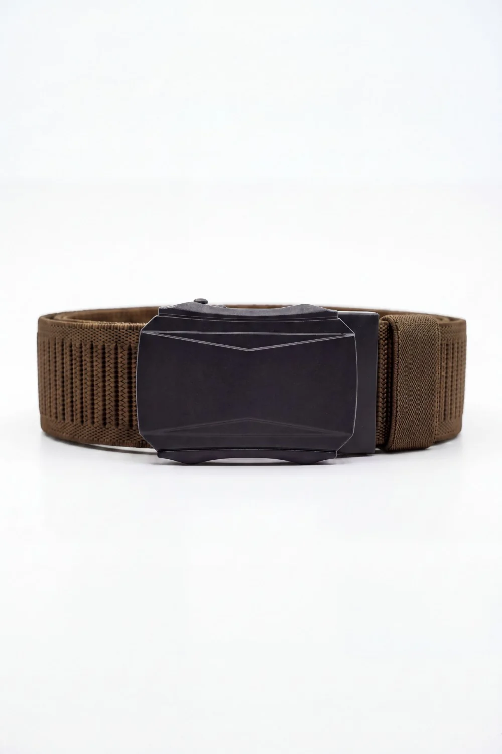 Men’s Tomato Store Faceted Buckle Web Belt With Stretch Woven Strap Push Lock Closure - Image 8