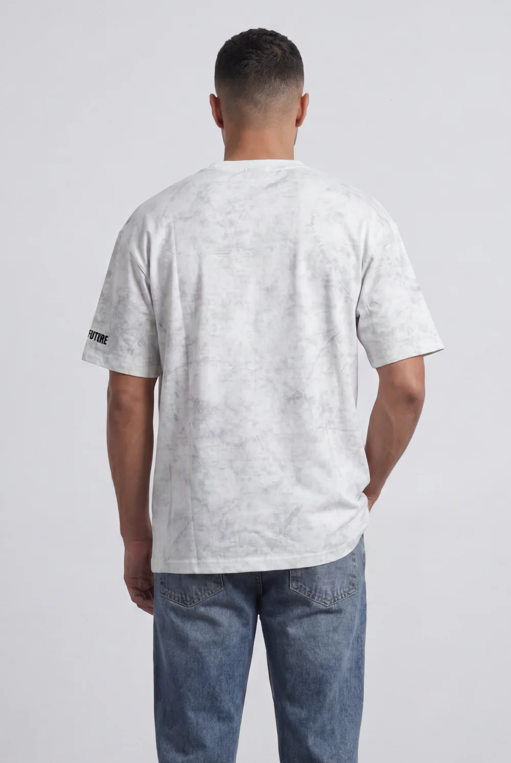 Men’s Tomato Store Graphic T-Shirt Abstract Marble Wash Minimal Typography Details Relaxed Fit - Image 6
