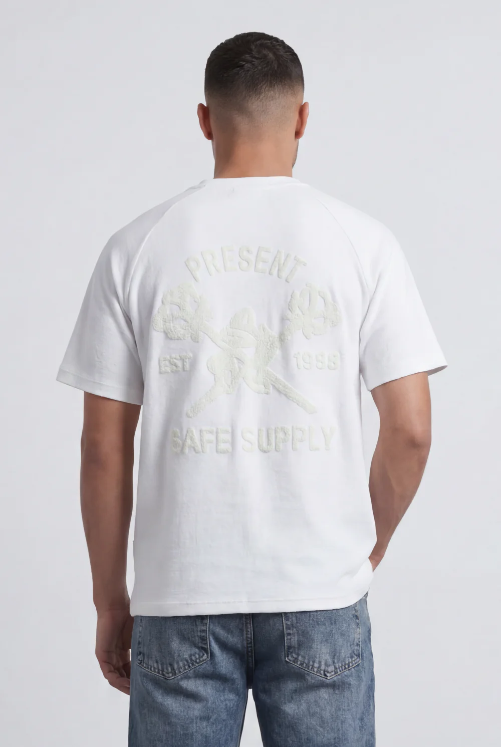 Men’s Tomato Store Graphic T-Shirt Minimal Front Logo Tonal Statement Back Artwork Regular Fit - Image 6