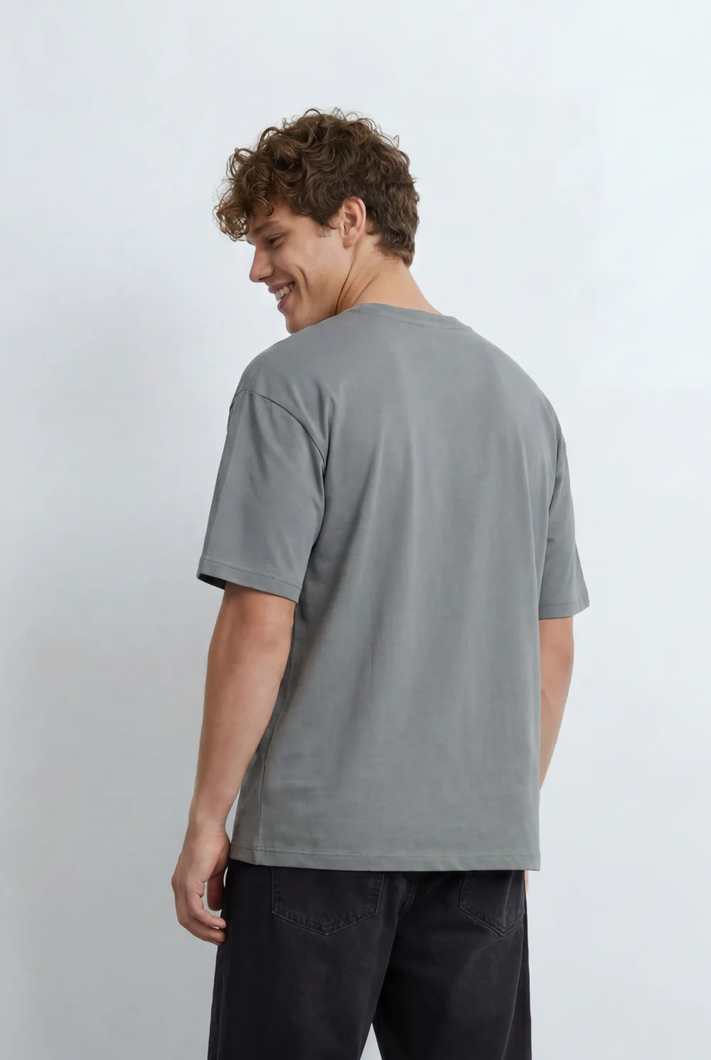 Men’s Tomato Store Graphic T-Shirt Numeric Chest Print Utility Inspired Shoulder Seam Details - Image 2