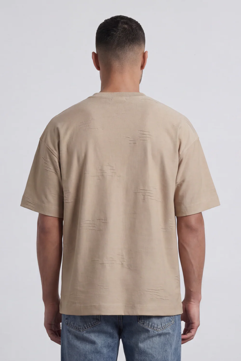 Men’s Tomato Store Graphite Scar T-Shirt A Plain Body Broken With Tonal Scratch Mark Texture Scattered Front Detail Wide Relaxed Fit - Image 6