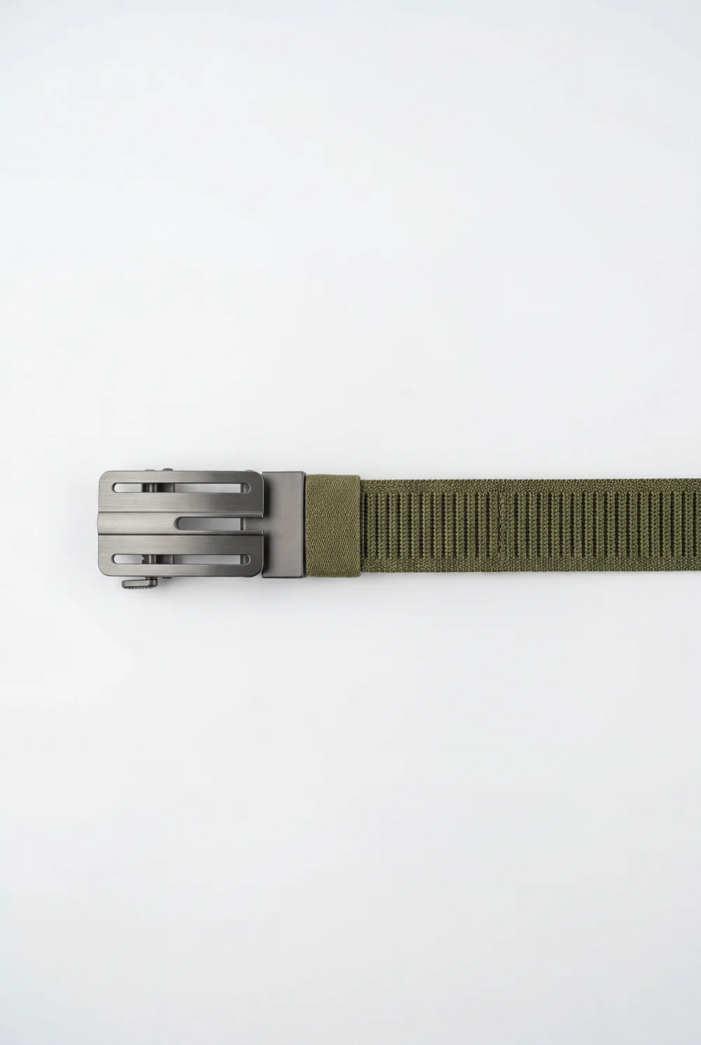Men’s Tomato Store Industrial Web Belt Brushed Metal Cutout Buckle Structured Frame Design - Image 12