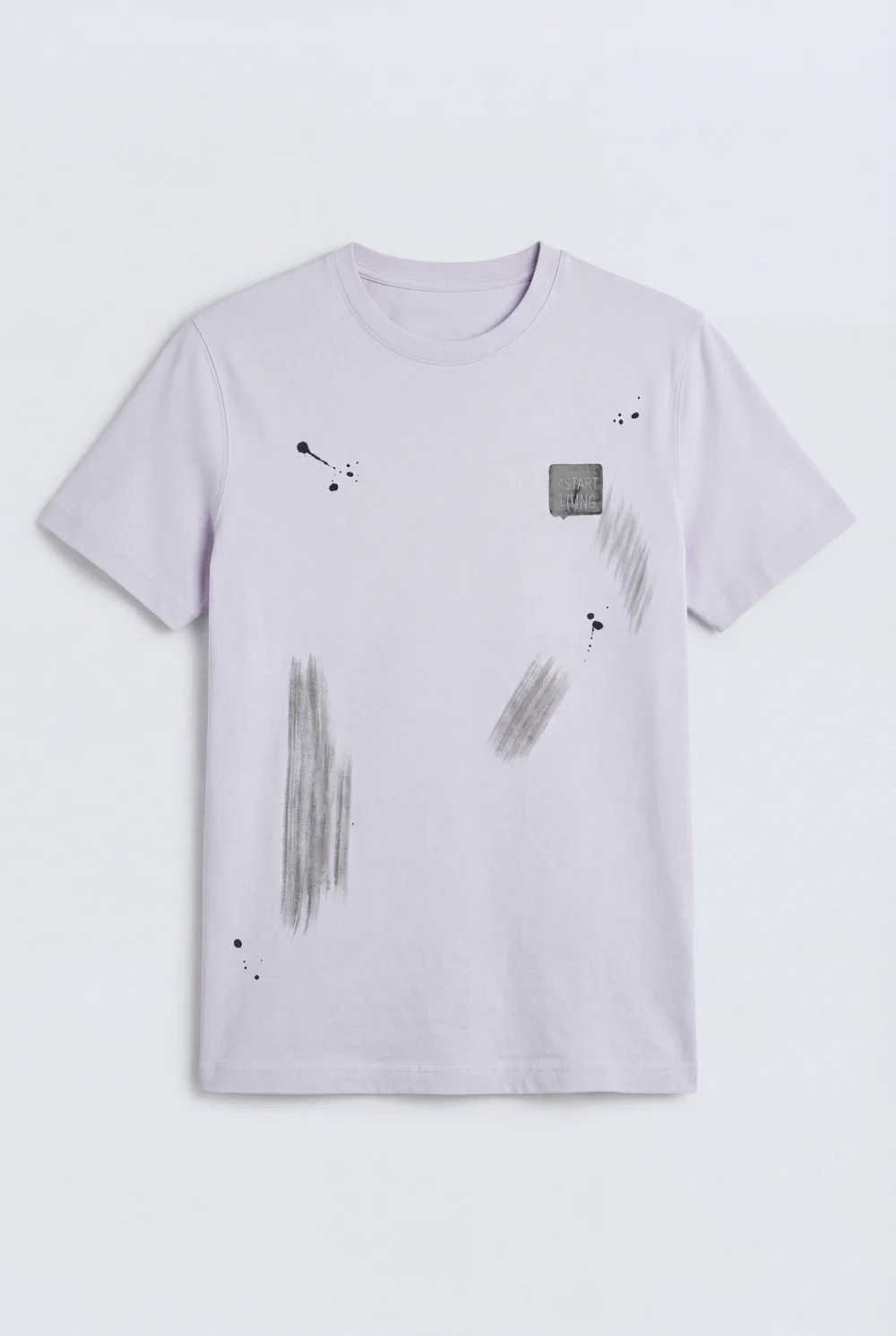 Men’s Tomato Store Ink Splatter Graphics Urban-Edged Bold Print Crew Neckline T-Shirt - Image 8