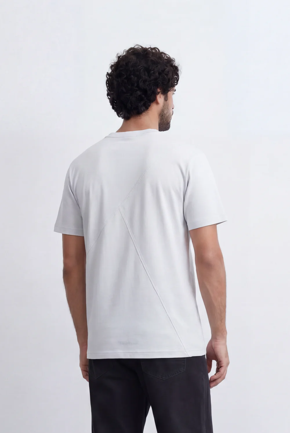 Men’s Tomato Store Layered V Neck T-Shirt Double Seam Front Yoke Detail Clean Minimal Relaxed Fit - Image 6