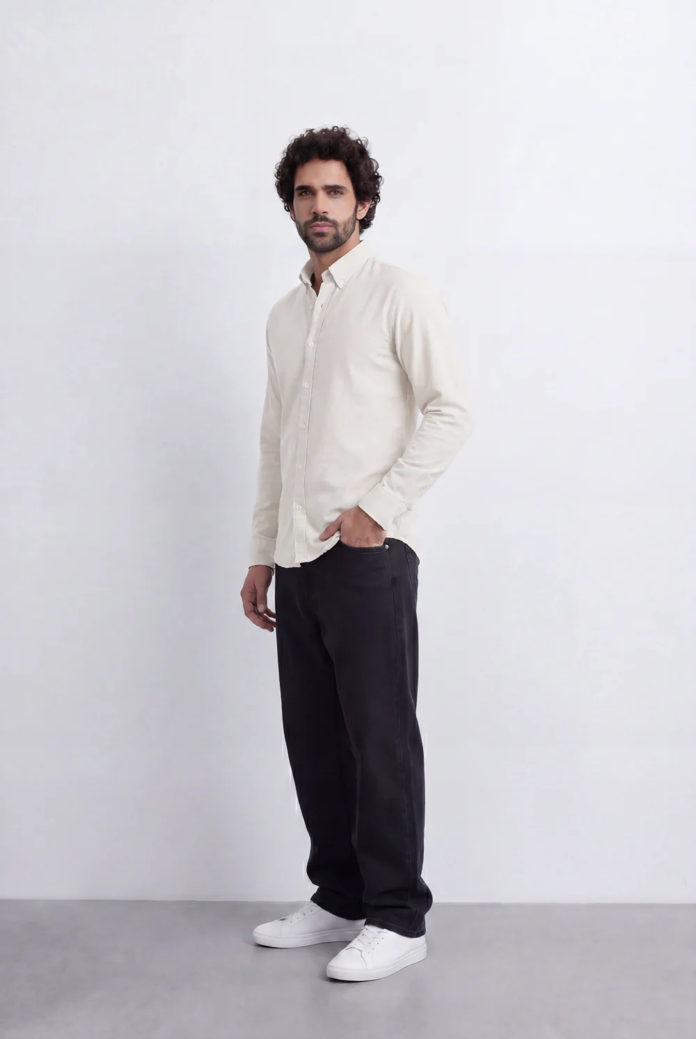 Men’s Tomato Store Linen Touch Shirt Natural Melange Texture Button Down - Image 11