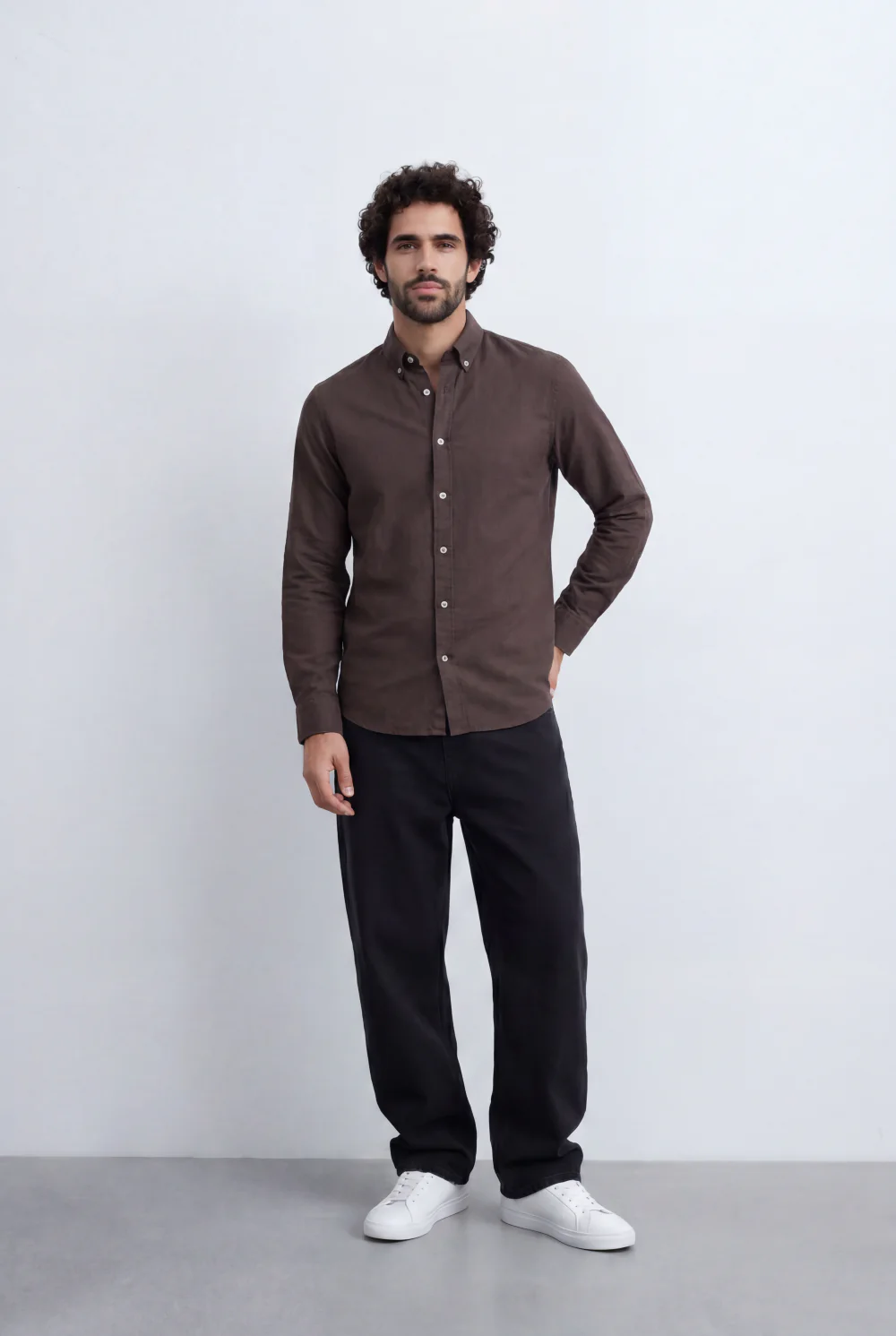 Men’s Tomato Store Linen Touch Shirt Natural Melange Texture Button Down - Image 7