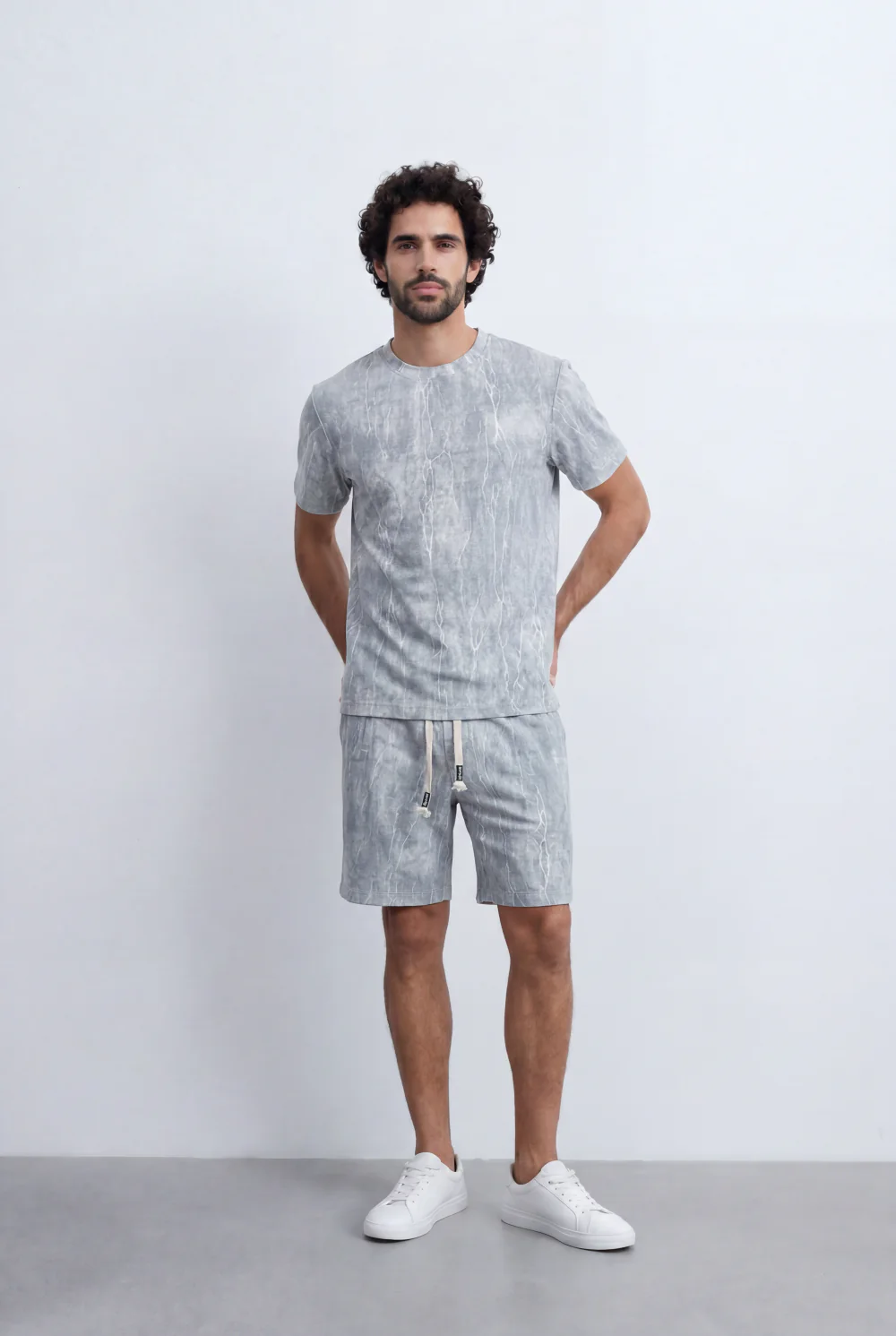 Men’s Tomato Store Marble Effect Co-Ord Set Crinkle Wash Texture Regular fit Outfit - Image 4