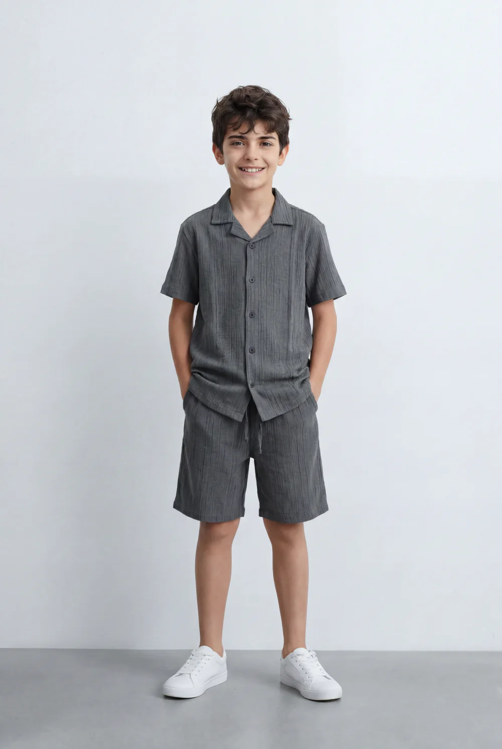 Boy’s Tomato Store Matching Set Featuring Textured Resort Regular Fit Outfit
