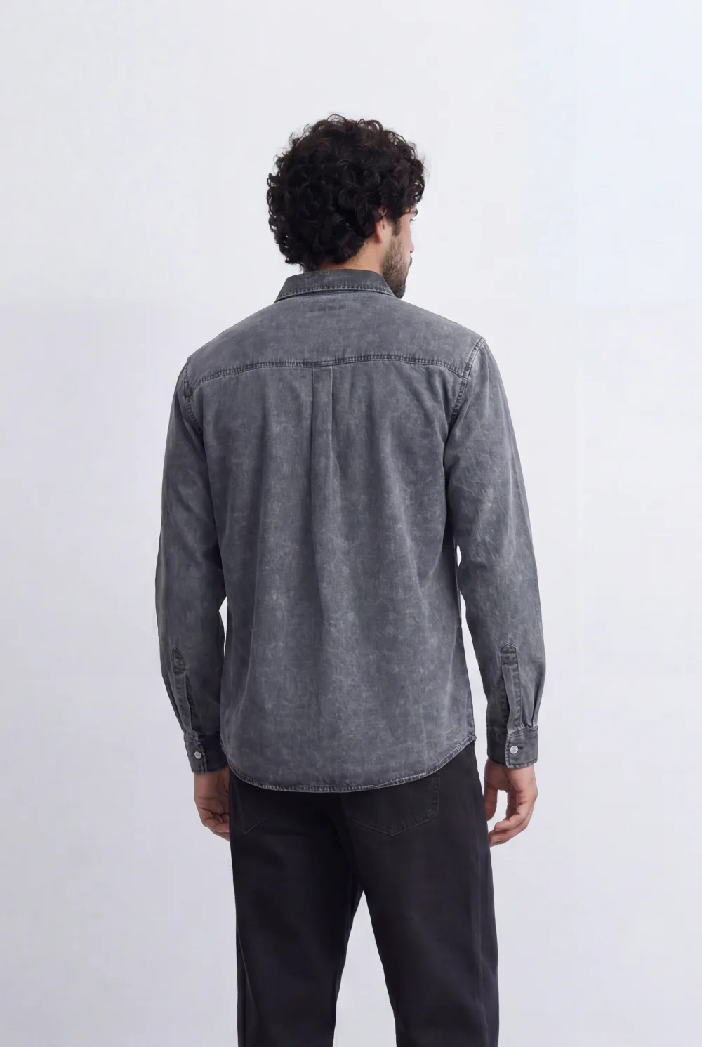 Men’s Tomato Store Mineral Wash Utility Shirt Dual Flap Pocket Design Faded Vintage Surface Snap Button - Image 10