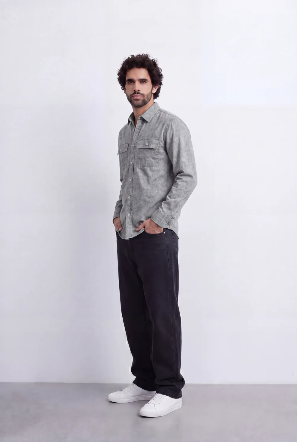 Men’s Tomato Store Mineral Wash Utility Shirt Dual Flap Pocket Design Faded Vintage Surface Snap Button - Image 16