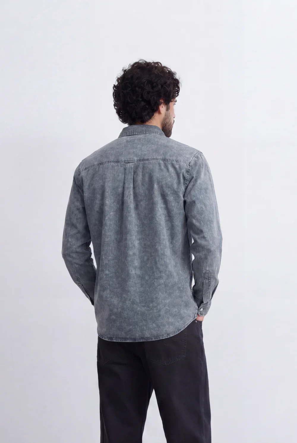 Men’s Tomato Store Mineral Wash Utility Shirt Dual Flap Pocket Design Faded Vintage Surface Snap Button - Image 18