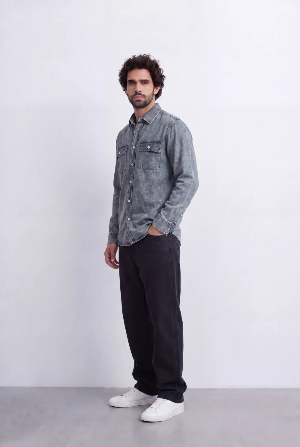 Men’s Tomato Store Mineral Wash Utility Shirt Dual Flap Pocket Design Faded Vintage Surface Snap Button - Image 20