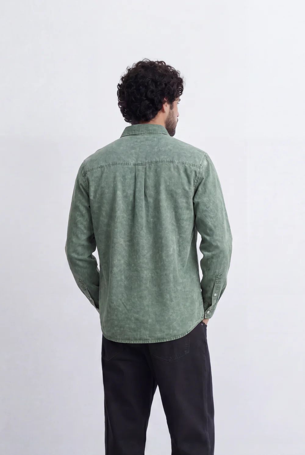 Men’s Tomato Store Mineral Wash Utility Shirt Dual Flap Pocket Design Faded Vintage Surface Snap Button - Image 22