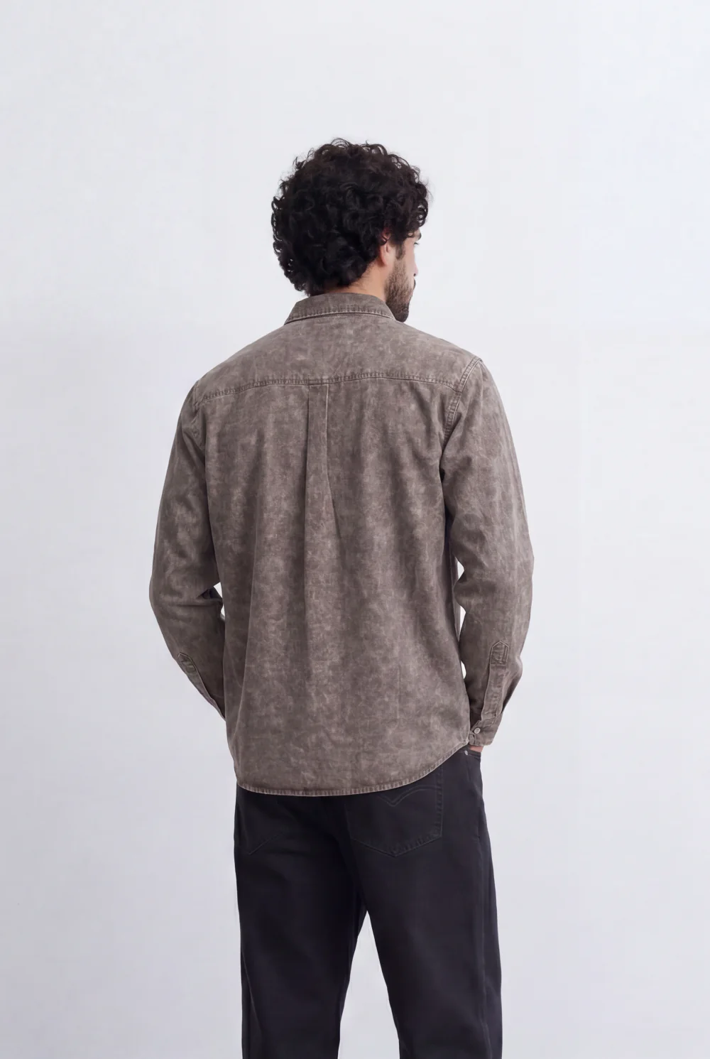 Men’s Tomato Store Mineral Wash Utility Shirt Dual Flap Pocket Design Faded Vintage Surface Snap Button - Image 6