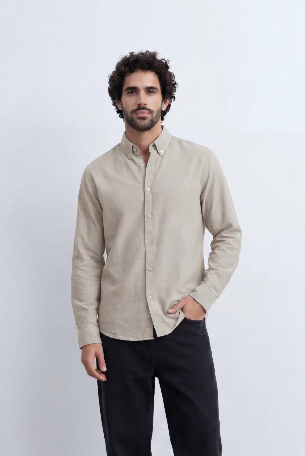 Men’s Tomato Store Minimal Button Down Shirt Soft Touch Fabric Slim Fit Tailored - Image 5