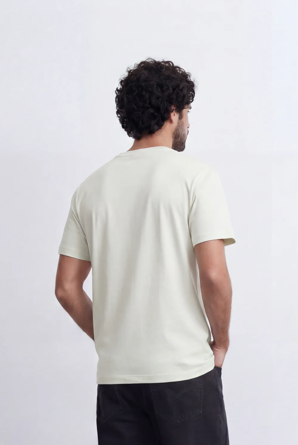 Men’s Tomato Store Minimal Contrast Trim T-Shirt Clean Athletic Inspired Design Shoulder Piping Detail - Image 2