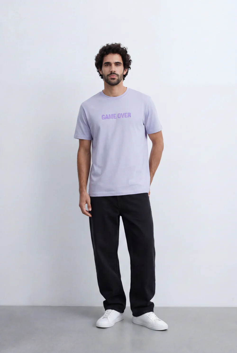Men’s Tomato Store Minimal Statement T-Shirt Raised Game Over Typography Detail - Image 7