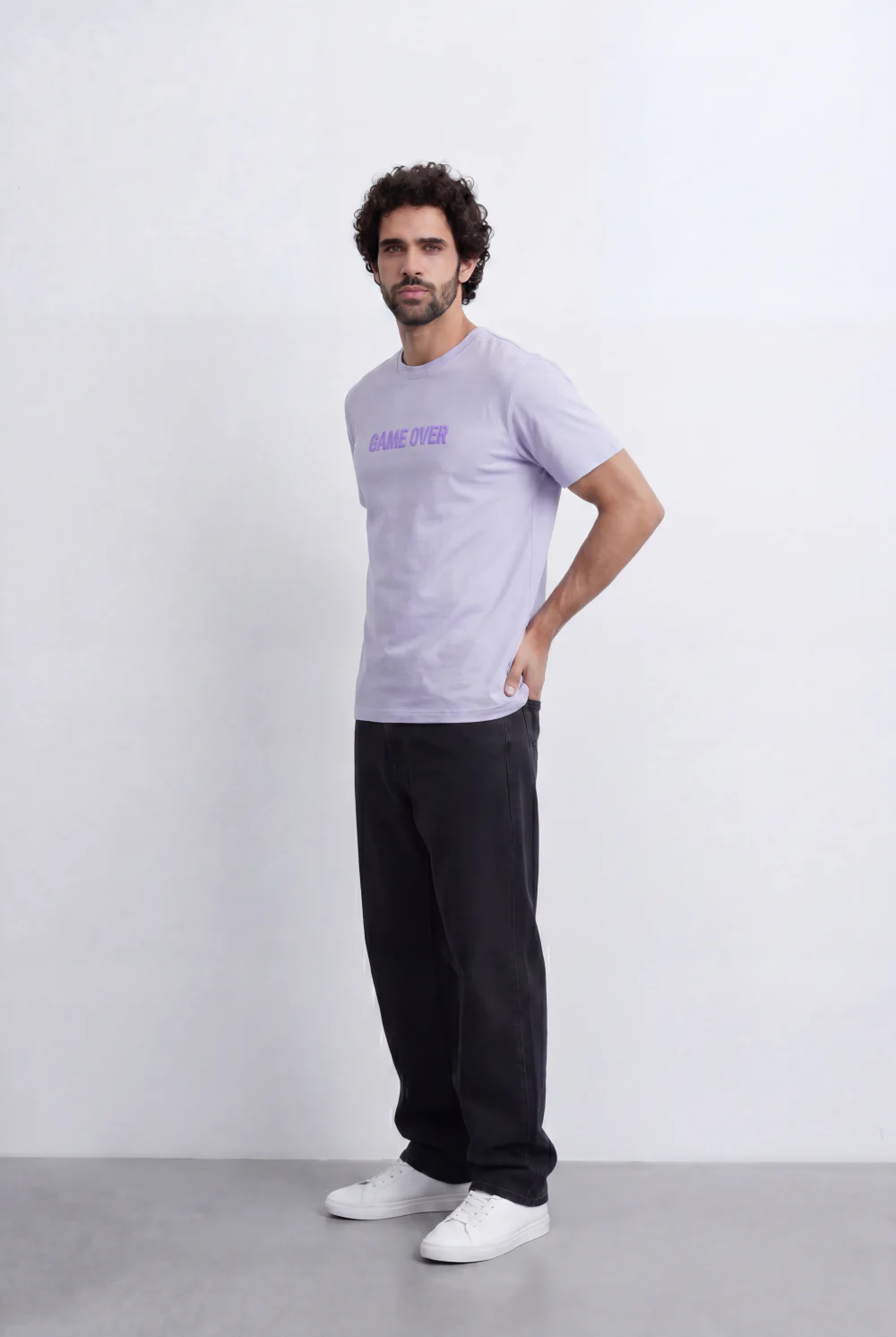 Men’s Tomato Store Minimal Statement T-Shirt Raised Game Over Typography Detail - Image 8