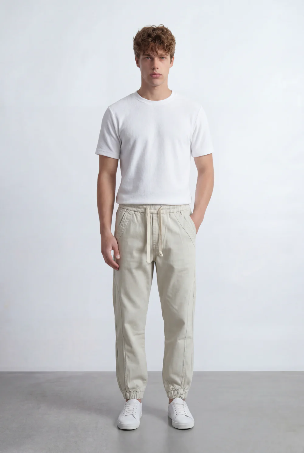 Men’s Tomato Store Modern Sarouel Jogger Elastic Drawstring Waist Streamlined Panel Seam Detail - Image 11