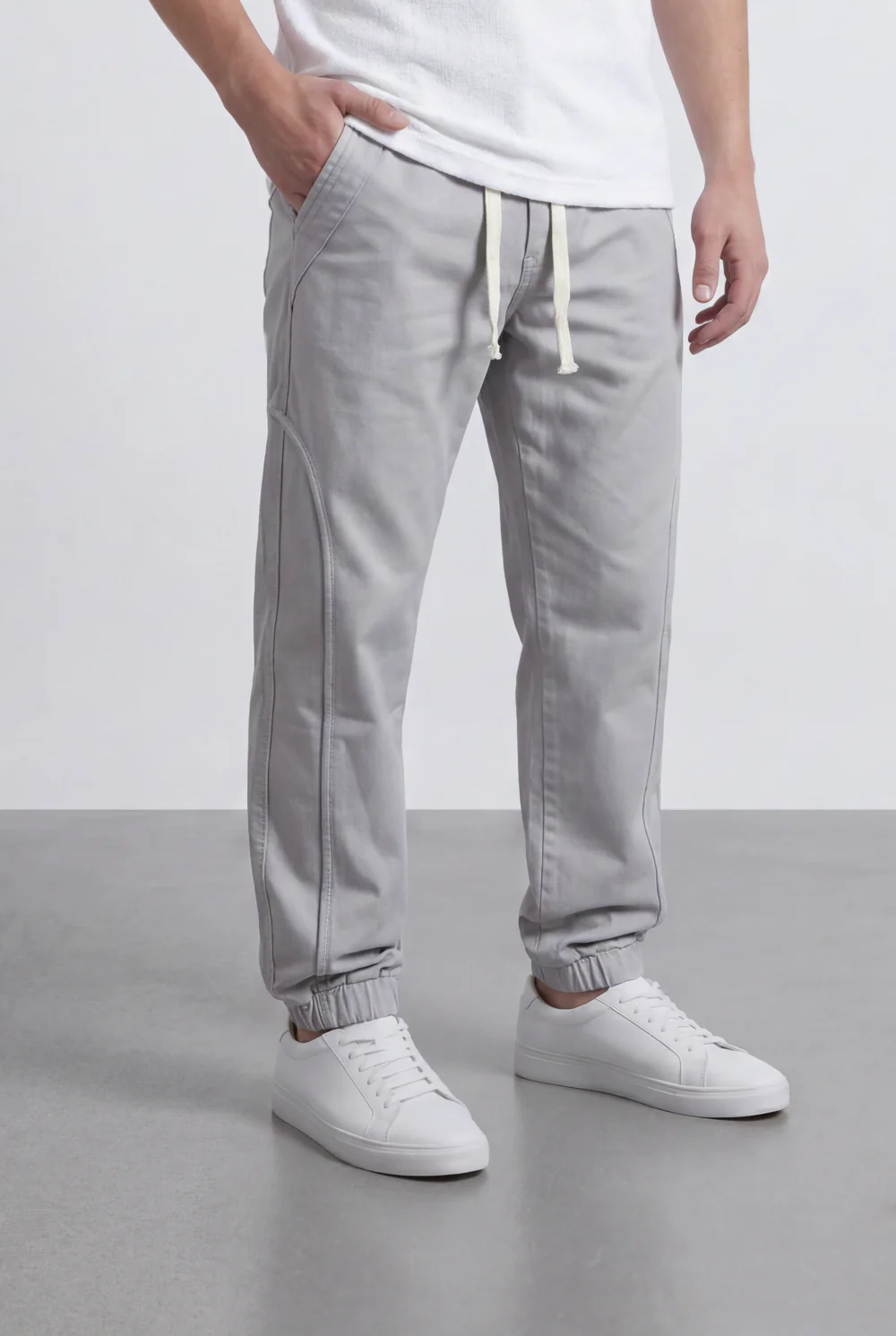 Men’s Tomato Store Modern Sarouel Jogger Elastic Drawstring Waist Streamlined Panel Seam Detail - Image 16