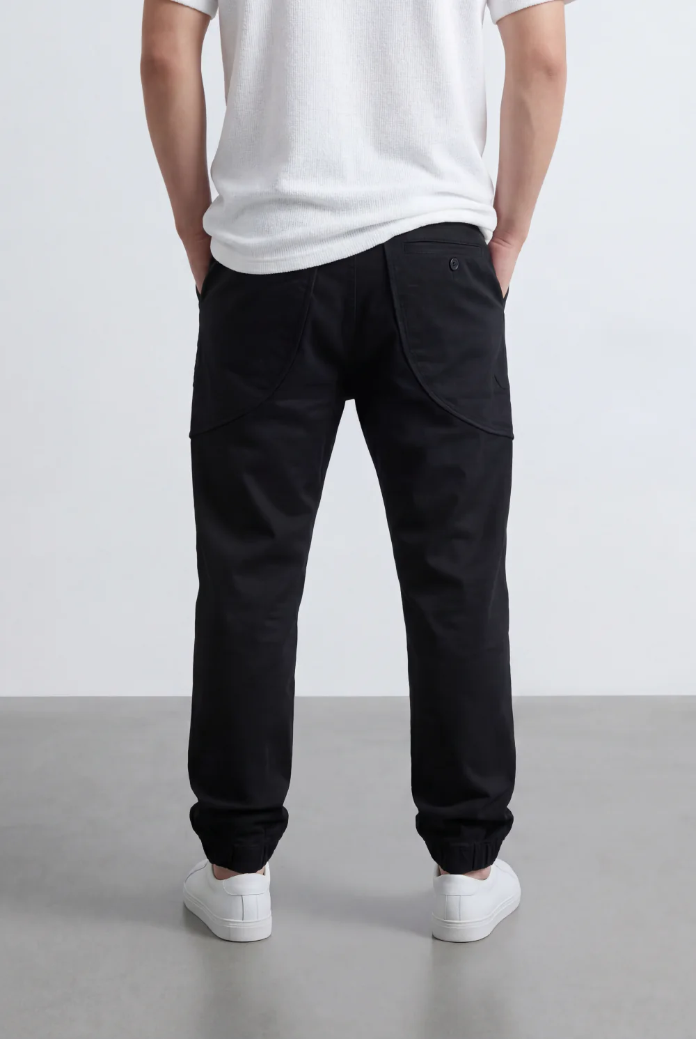 Men’s Tomato Store Modern Sarouel Jogger Elastic Drawstring Waist Streamlined Panel Seam Detail - Image 2
