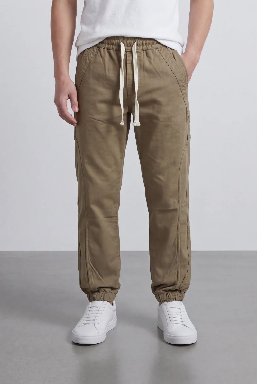 Men’s Tomato Store Modern Sarouel Jogger Elastic Drawstring Waist Streamlined Panel Seam Detail - Image 21