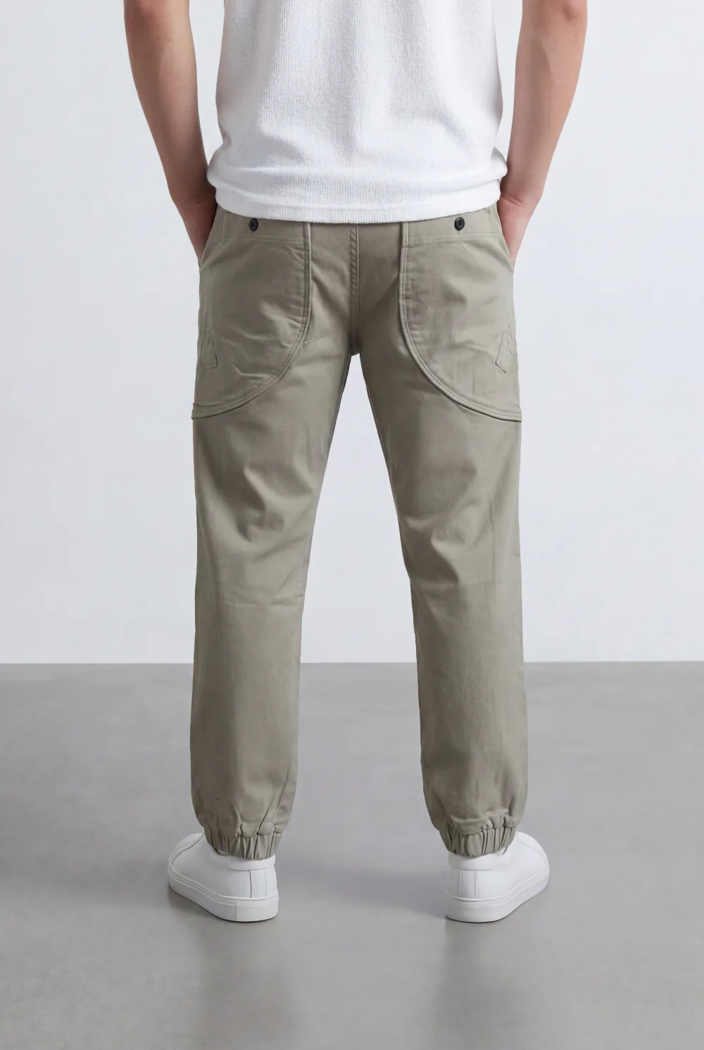 Men’s Tomato Store Modern Sarouel Jogger Elastic Drawstring Waist Streamlined Panel Seam Detail - Image 6