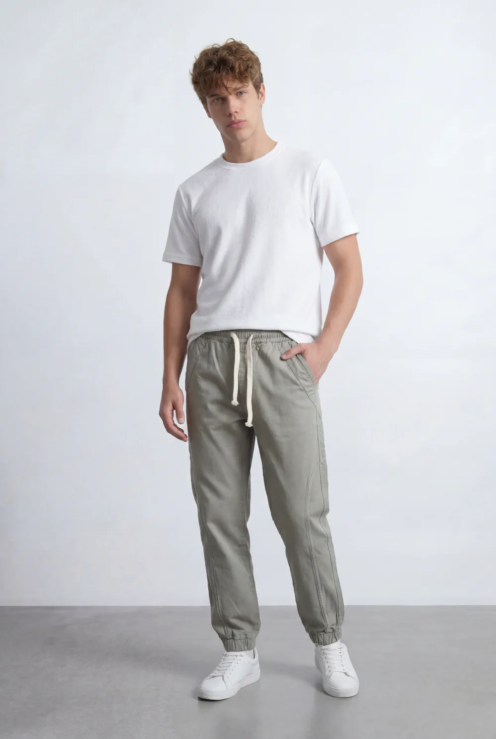Men’s Tomato Store Modern Sarouel Jogger Elastic Drawstring Waist Streamlined Panel Seam Detail - Image 7