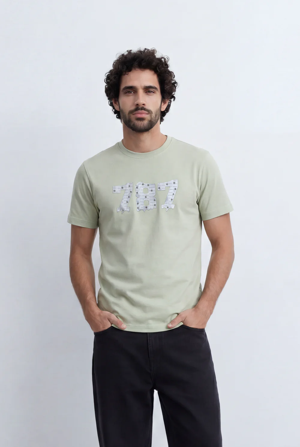 Men’s Tomato Store Numeric Graphic T-Shirt Raised Number Front Artwork Textured Patch Detail