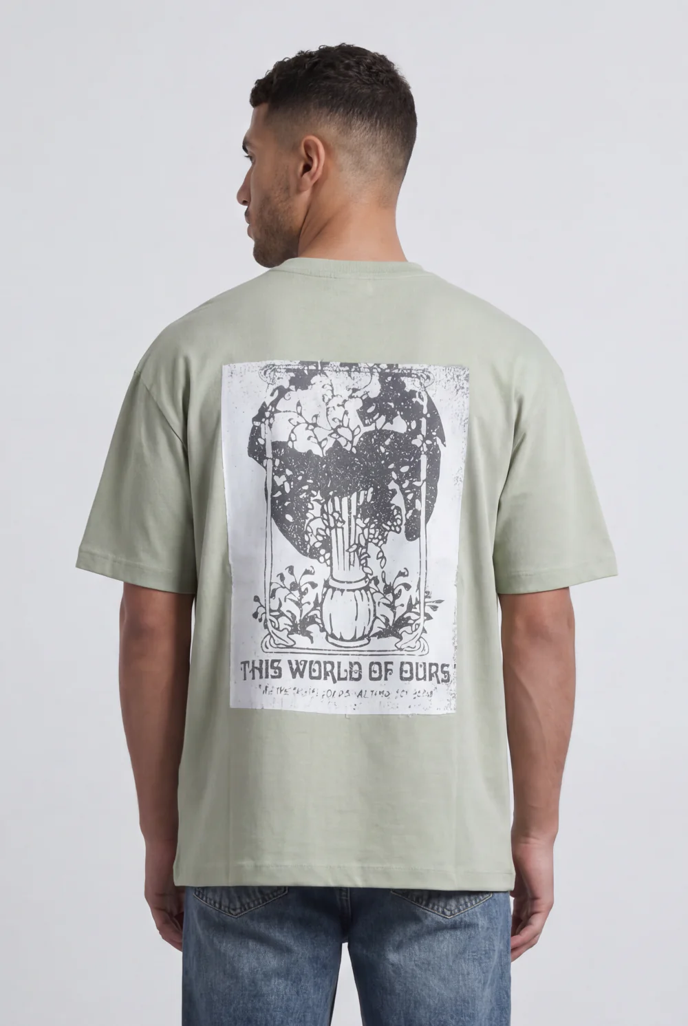 Men’s Tomato Store Oversized Graphic T-Shirt Minimal Front Print Back Artwork - Image 6