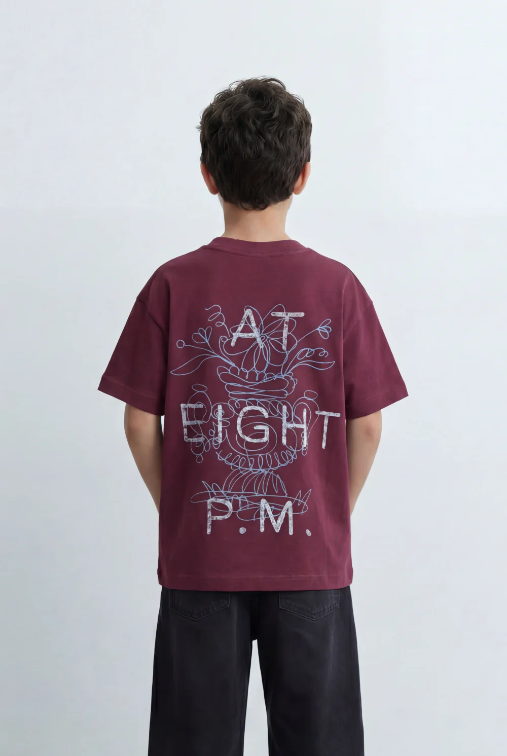 Boy’s Tomato Store Oversized T-Shirt Large Back Graphic Print, Hand Drawn Typography - Image 10