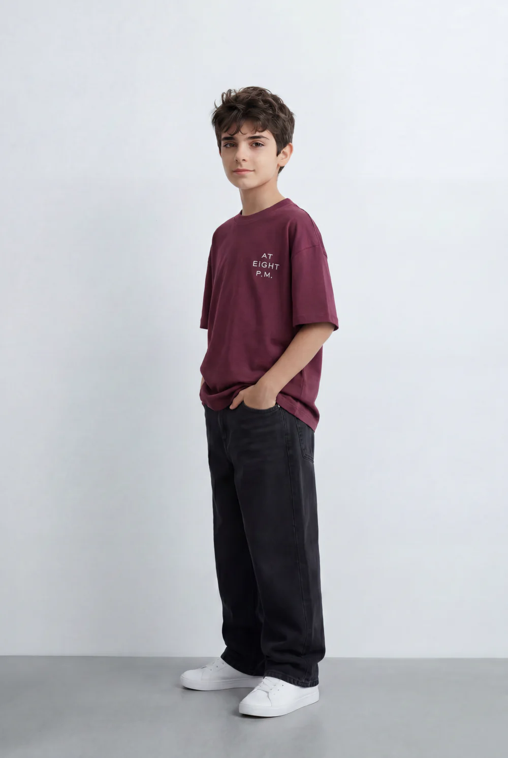 Boy’s Tomato Store Oversized T-Shirt Large Back Graphic Print, Hand Drawn Typography - Image 12
