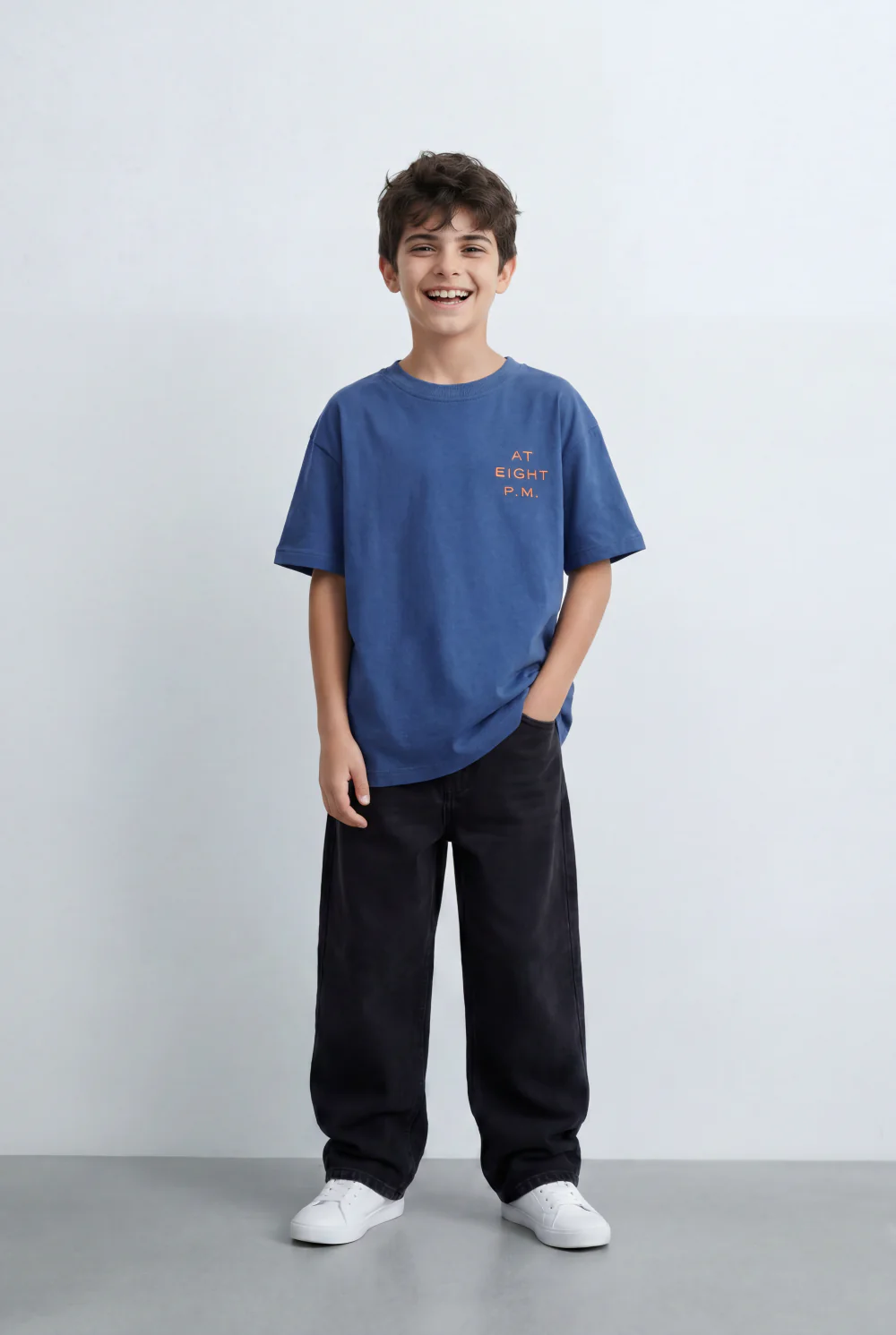Boy’s Tomato Store Oversized T-Shirt Large Back Graphic Print, Hand Drawn Typography - Image 3