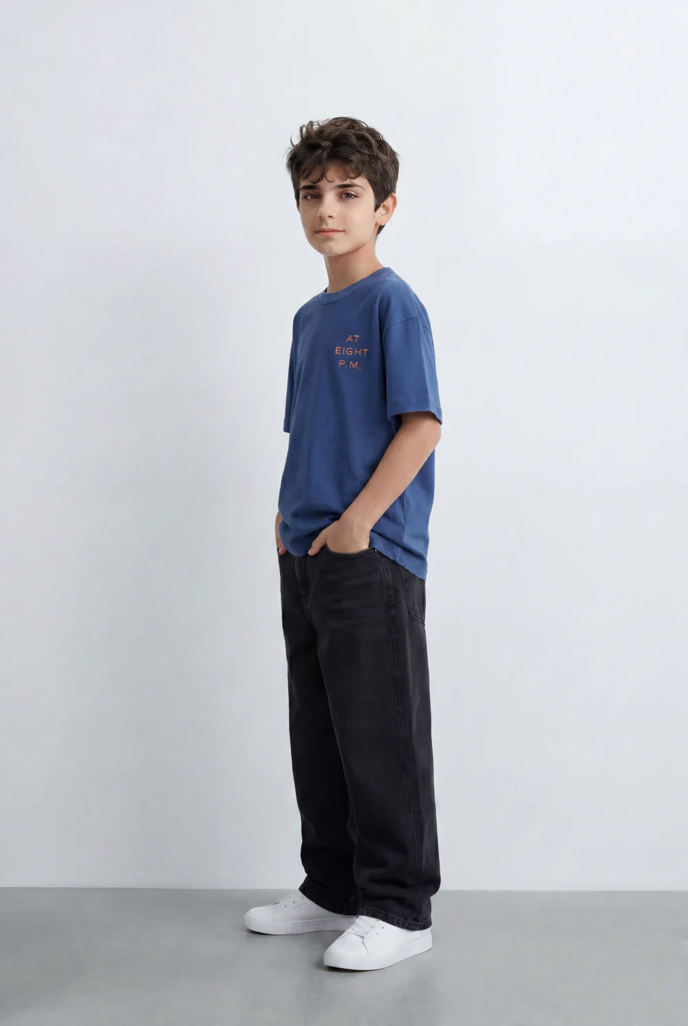 Boy’s Tomato Store Oversized T-Shirt Large Back Graphic Print, Hand Drawn Typography - Image 4