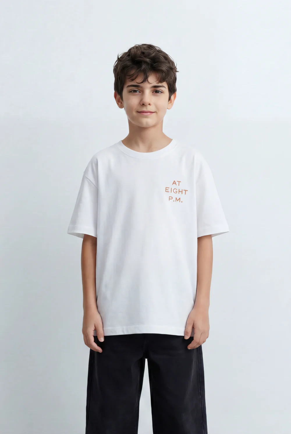 Boy’s Tomato Store Oversized T-Shirt Large Back Graphic Print, Hand Drawn Typography - Image 5