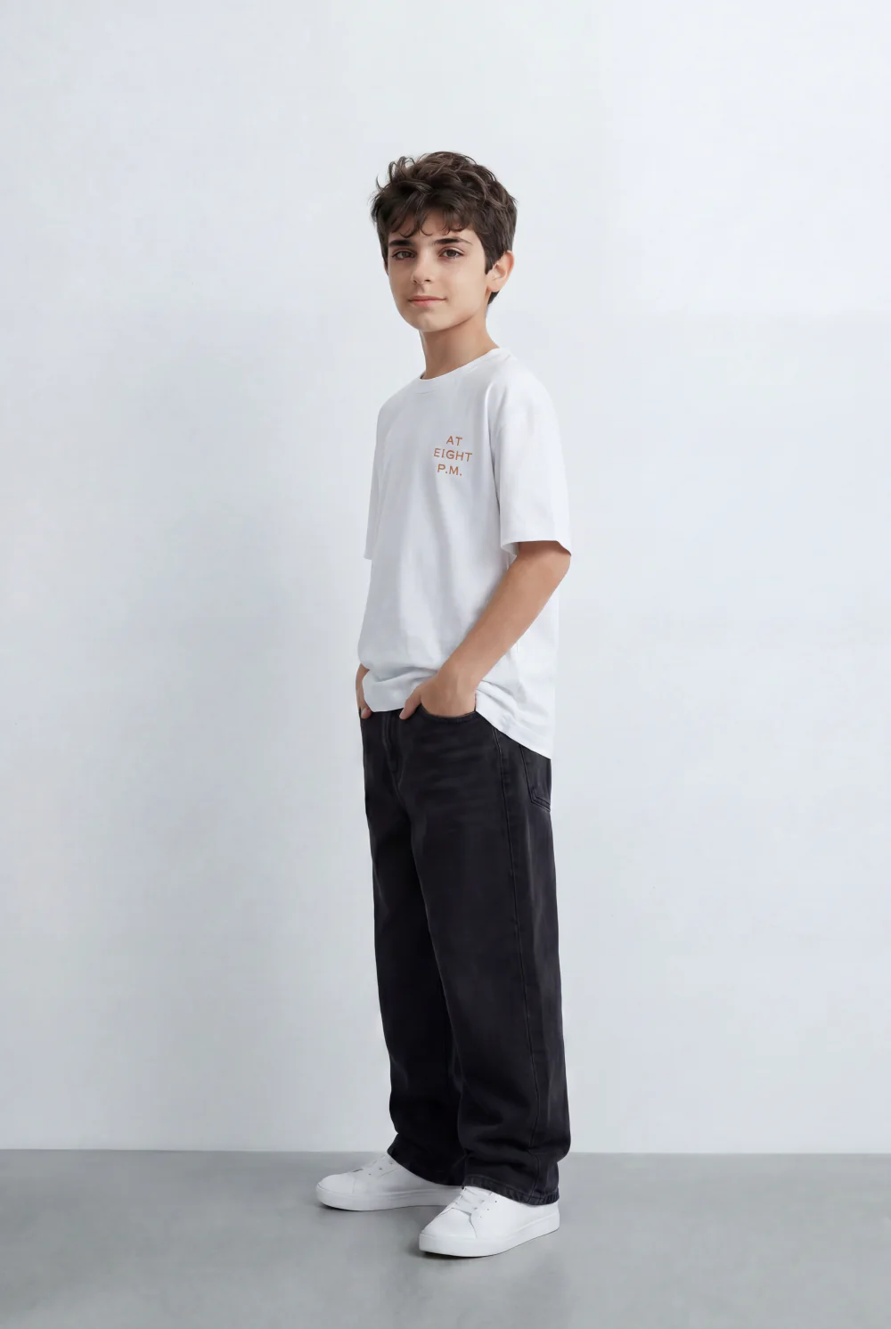 Boy’s Tomato Store Oversized T-Shirt Large Back Graphic Print, Hand Drawn Typography - Image 8
