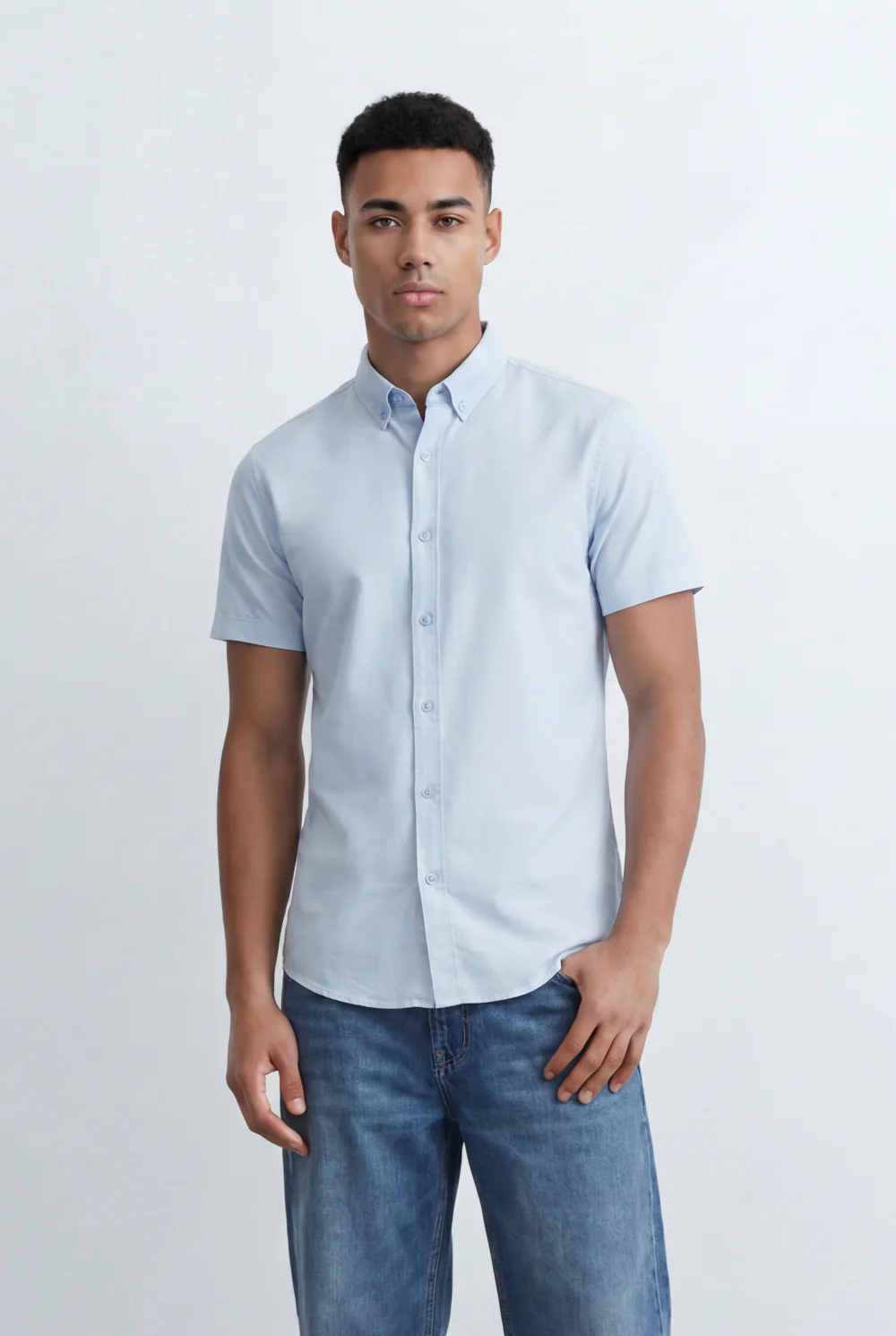 Men’s Tomato Store Oxford Slim Fit Shirt Short Sleeve Button Down Collar Lightweight Breathable Fabric - Image 29