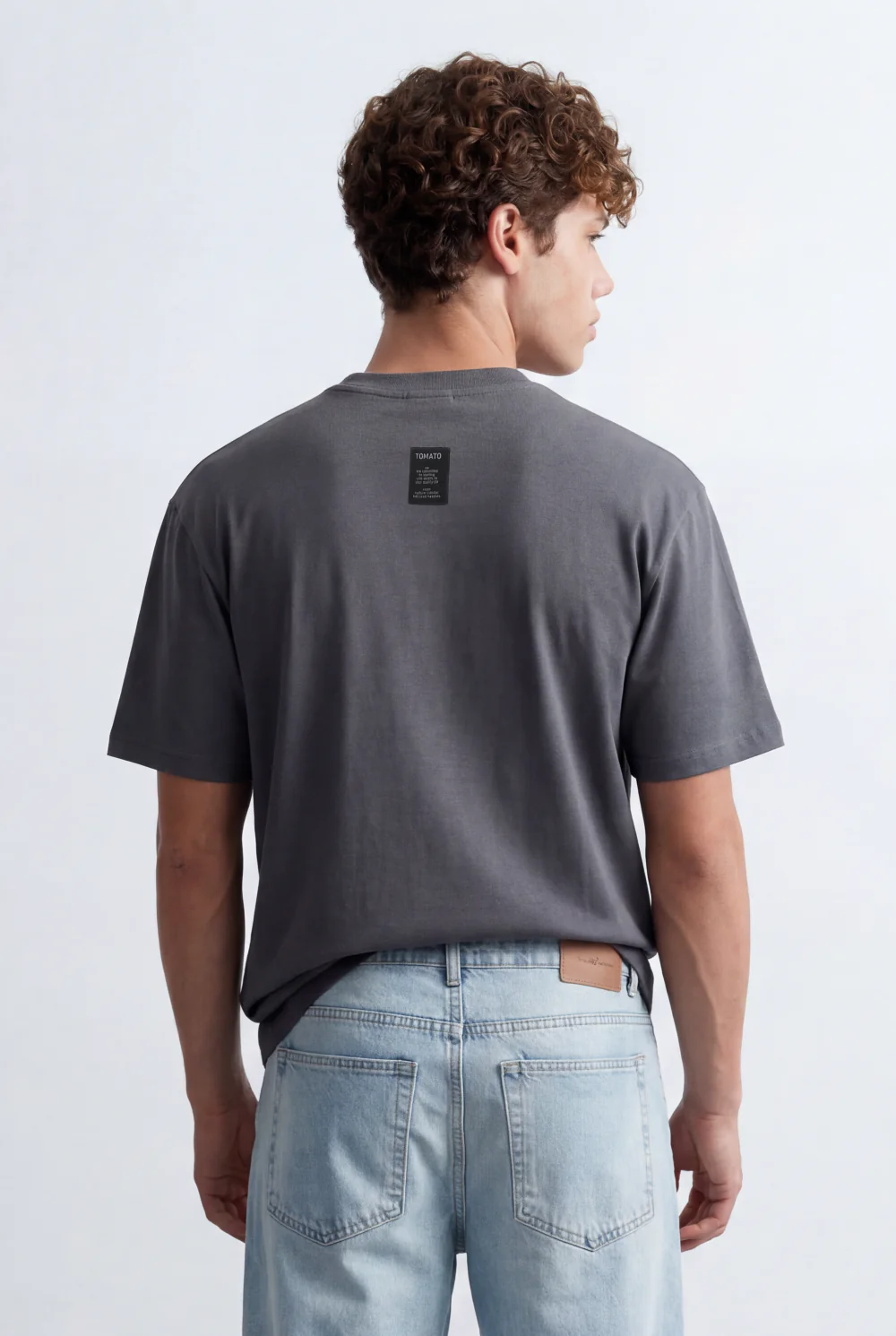 Men’s Tomato Store Patch T-Shirt Basic Look Small Chest Label Detail Oversize - Image 6
