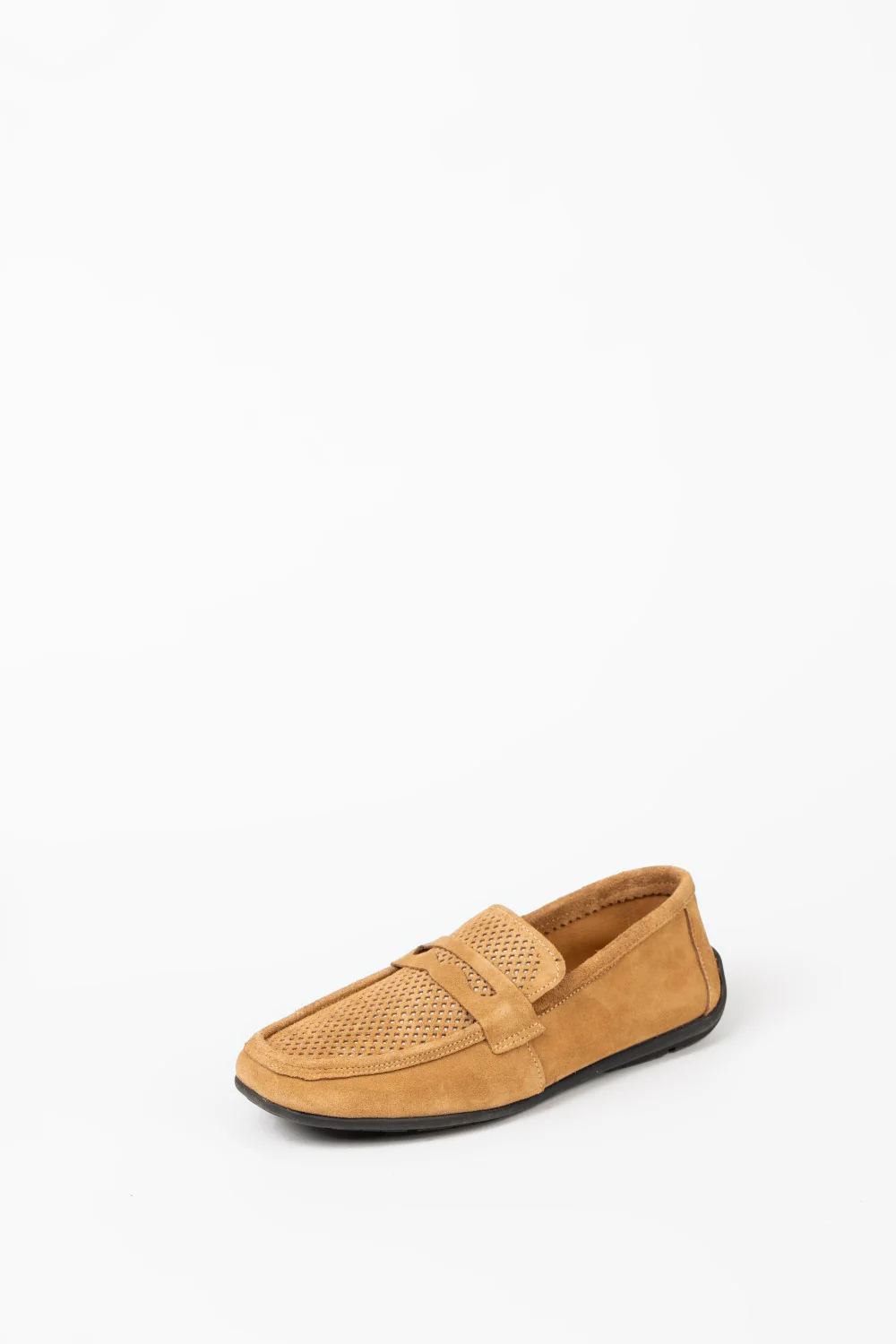 Men’s Tomato Store Perforated Suede Loafers Flexible Low-Profile Shoes - Image 12