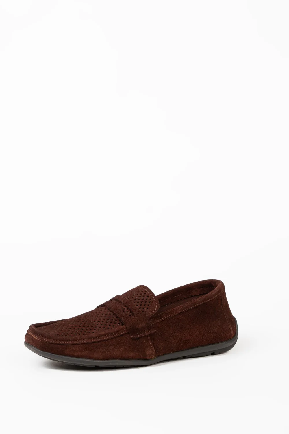 Men’s Tomato Store Perforated Suede Loafers Flexible Low-Profile Shoes - Image 4